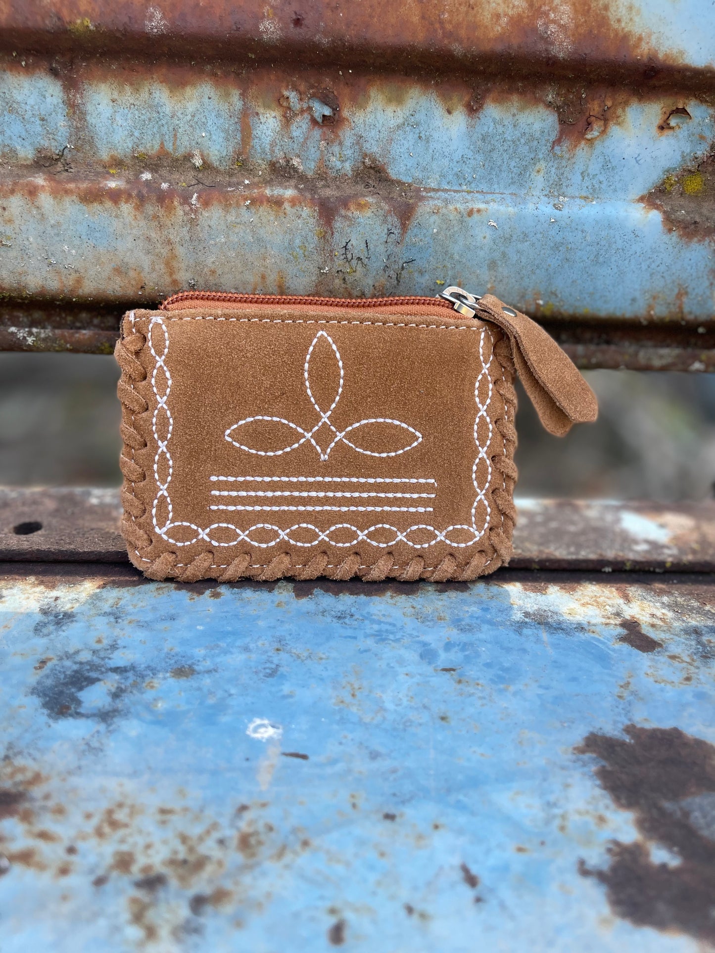 Boot stitch coin purse