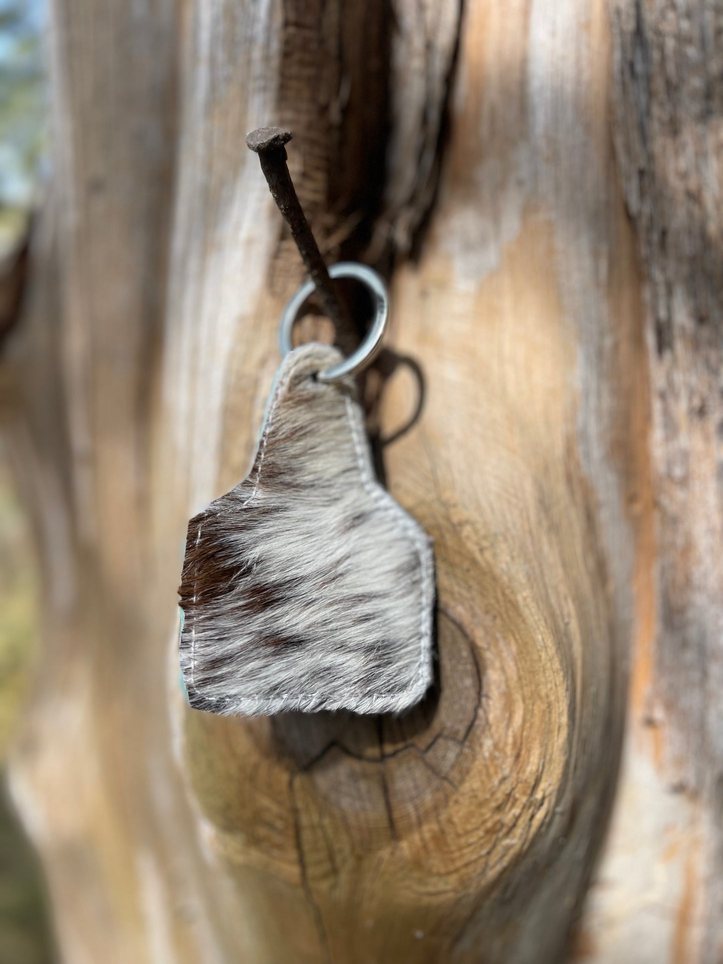 Cowhide and Boot stitch Keychains