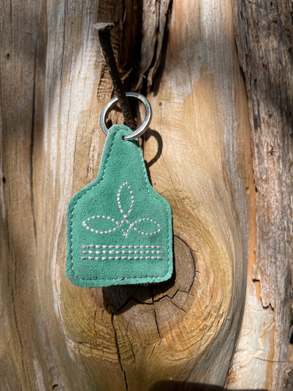 Cowhide and Boot stitch Keychains